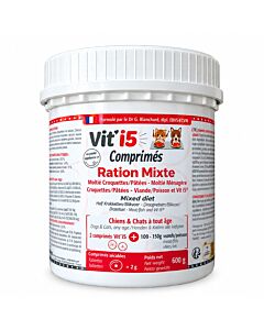 Vit'i5 Rouge Ration Mixte Comprimés Chat Chien et Furets 600 g