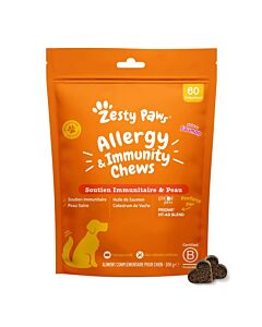 Zesty Paws Soutien Immunitaire et Peau Chien 60 friandises