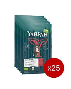 Yarrah Bio Friandises Bâtonnets à macher au Boeuf Chien Lot de 25 x 3x11 g