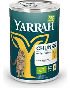 Yarrah Bio Bouchées au Poulet Sans céréales Chat 12 x 405 g

