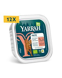 Yarrah Bio Pâtée Saumon et Poulet Sans céréales Chien 12 x 150 g

