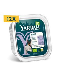 Yarrah Bio Pâté de dinde à l’aloe vera pour chien 14 x 150 grs- La Compagnie des Animaux