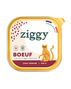 Ziggy Paté senza cereali gatto senior manzo 4 x 100 g