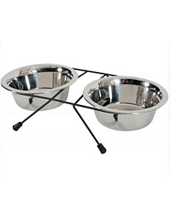 Zolux Support + 2 Bols en inox 350 ml- La Compagnie des Animaux