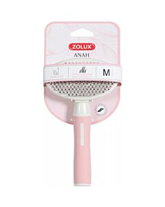 Zolux Anah Spazzola Slicker morbida retrattile rosa gatto