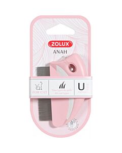 Zolux Anah Pettine antipulci rotondo rosa per gatti