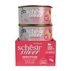 Schesir Silver mousse & filets poulet canard chat 12x70 g