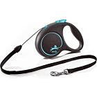 Laisse à enrouleur Flexi Black Design Corde Bleu S 5 m