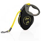 Laisse à enrouleur Flexi Giant Sangle Noire et Jaune Fluo S-M 8 m - 25 kg max

