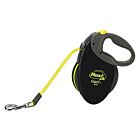 Laisse à enrouleur Flexi Giant Sangle Noire et Jaune Fluo L 8 m - 50 kg max