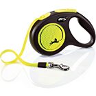 Laisse à enrouleur Flexi Neon Sangle Jaune Fluo M 5 m