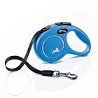 Laisse à enrouleur Flexi New Classic Sangle Bleu M 5 m