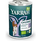 Yarrah Bio Bouchées de poulet et dinde en sauce aux orties et à la tomate pour chat 12 x 405 grs- La Compagnie des Animaux