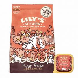 Offerta Lily's Kitchen Puppy: 1 sacchetto di crocchette con Pollo e Samone Scozzese 2,5 kg = 1 vaschetta Organic Diner Puppy BIO gratuita