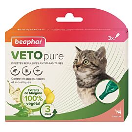 Antiparasitaire pour chaton sous forme de pipettes Vetopure