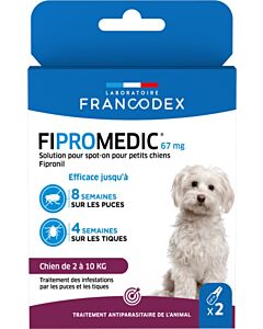 Francodex Fipromedic 67 mg Spot On petit chien x2