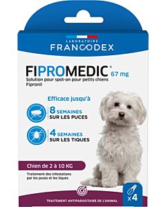 Francodex Fipromedic 67 mg Spot On petit chien x4