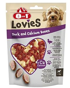 8in1 Lovies Friandises Os de Calcium au Canard 80 g