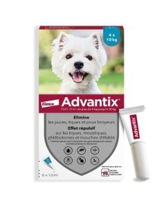 Advantix petit chien (4-10 kg) - 6 pipettes- La Compagnie des Animaux