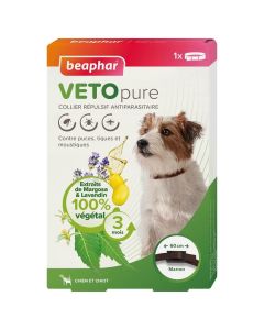 Beaphar VETOpure Collier répulsif antiparasitaire chien et chiot marron- La Compagnie des Animaux