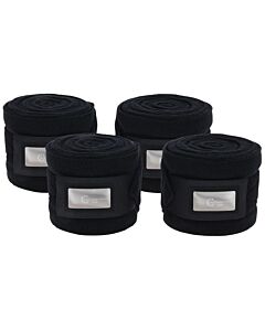 Kerbl Covalliero Bandages polaire Therm Noir 3,5 cm x 10 cm - Lot de 4