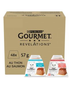 Purina Gourmet Revelations con Tonno e Salmone per Gatto 48 x 57 g