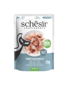 Schesir Complements Tonnetto con Nasello in gelatina Bustina Gatto 12 x 70 g