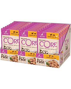 Wellness Core Purely Paté chaton poulet thon 24 x 85 g

