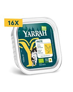 Yarrah Bio Pâtée Poulet Sans céréales Chat 16 x 100 g

