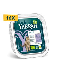 Yarrah Bio Pâtée Poulet et Dinde Sans céréales Chat 16 x 100 g