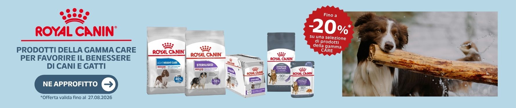 Prodotti della gamma care per favorire il benessere di cani e gatti