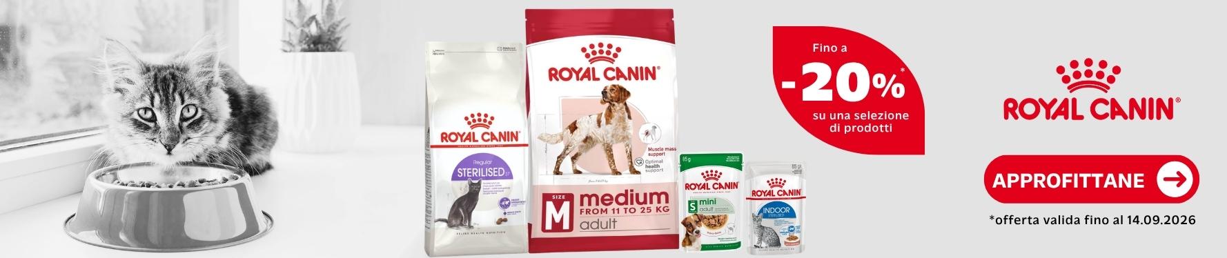 fino al -20% su una selezione di prodotti Royal Canin