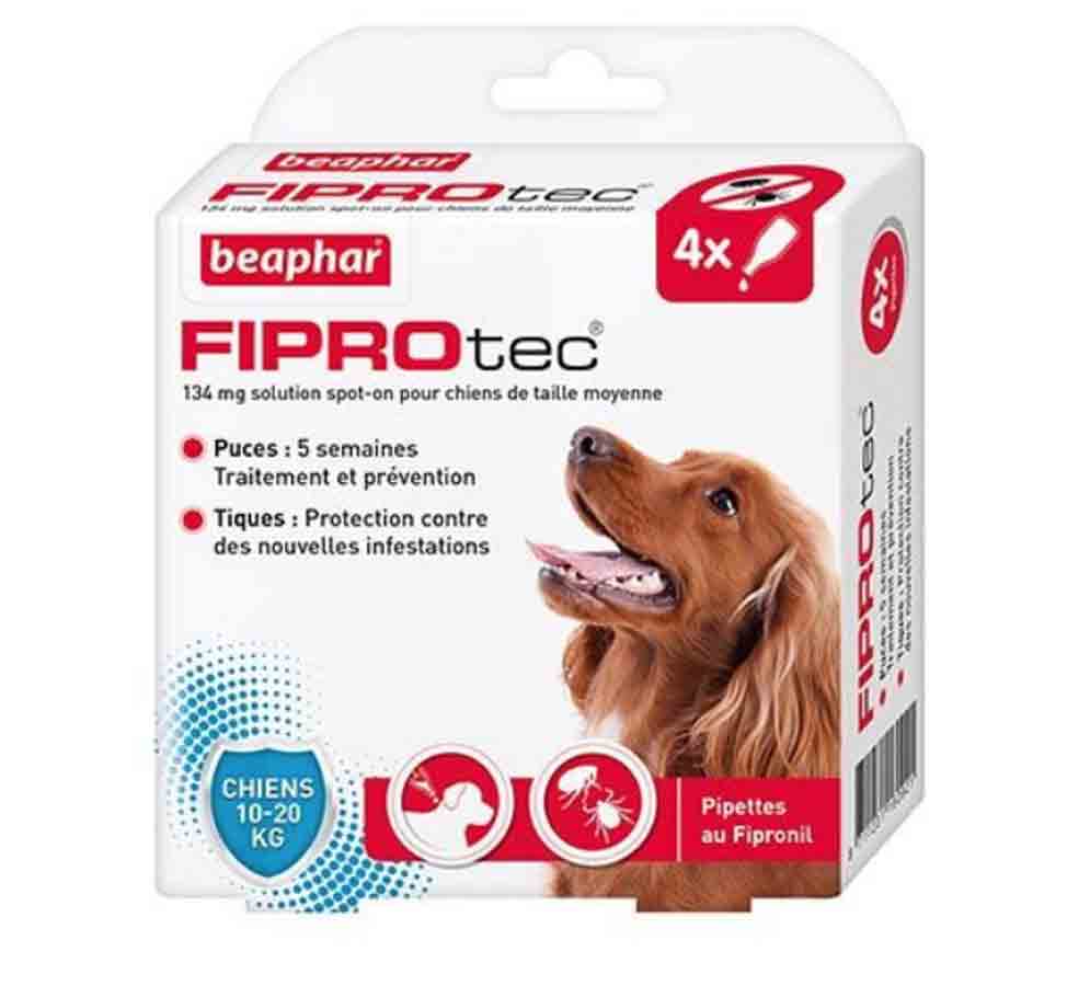 Fiprotec chien 10-20 4 pipettes